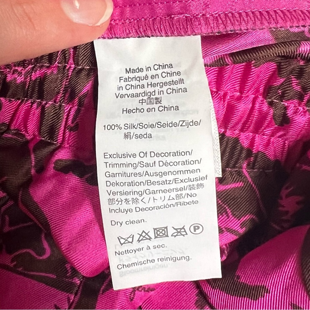 J.Crew Collection 100% Silk Relaxed Pants in Sleepy Lions Pink Pajama SIZE 4 - Picture 7 of 7